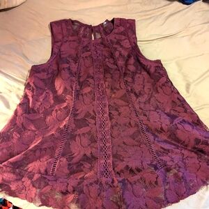 Maroon Lace Swing Tank